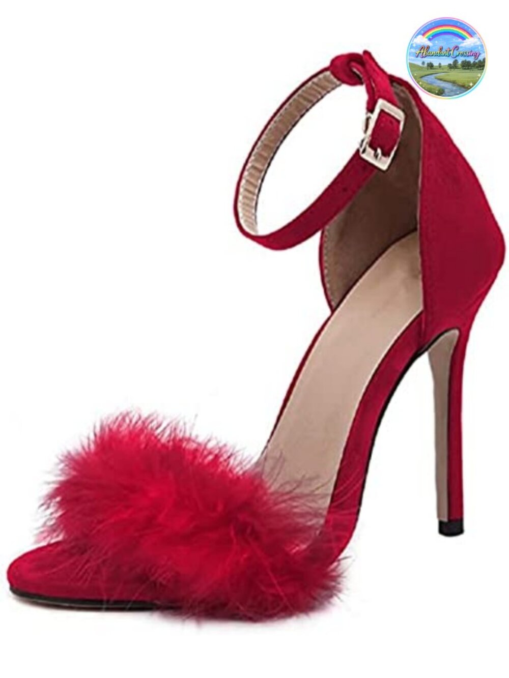 Faux Suede Open Toe Stiletto Heel Ankle Strap Dress Sandal